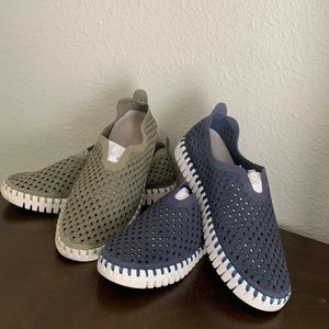 Ilse Jacobsen Tulip Slip on Size 36 (5US) Two pair, Blue and Green.